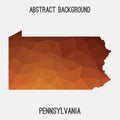 Pennsylvania map in geometric polygonal,mosaic style.