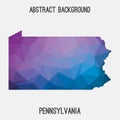 Pennsylvania map in geometric polygonal,mosaic style.