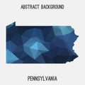 Pennsylvania map in geometric polygonal,mosaic style.