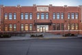 Old red brick building which used to the Pennsylvania Railroad Fruit Auction & Sales Building, in the Strip District in downtown