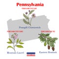 Pennsylvania. Set of USA official state symbols Royalty Free Stock Photo