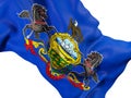 Pennsylvania state flag close up. United states local flags