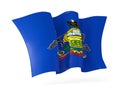 pennsylvania state flag waving icon close up. United states local flags