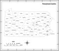 Pennsylvania state outline administrative and political vector map in black and white