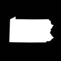 Pennsylvania State Outline Vector Minimalist White on Black Design Royalty Free Stock Photo