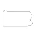 Pennsylvania, state of USA - solid black outline map of country area. Simple flat vector illustration