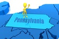 Pennsylvania state yellow stick figure