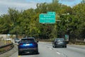 Pennsylvania, U.S - October 15, 2023 - The view of the traffic on Interstate 476 South near Exit 3 towards Media and Swarthmore