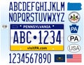 Pennsylvania US State car license plate, USA