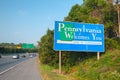 Pennsylvania Welcomes You road sign Royalty Free Stock Photo