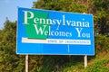 Pennsylvania Welcomes You road sign