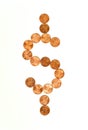 Penny Dollar Sign Royalty Free Stock Photo