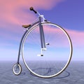Penny farthing bicycle - 3D render Royalty Free Stock Photo