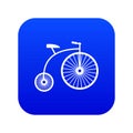 Penny-farthing icon digital blue Royalty Free Stock Photo