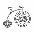 Penny-farthing icon, outline style Royalty Free Stock Photo