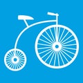 Penny-farthing icon white Royalty Free Stock Photo