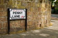 Penny lane street in Liverpool, Beatles song. Royalty Free Stock Photo