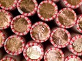 Penny Rolls Lined Up in a Box Royalty Free Stock Photo