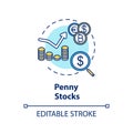 Penny stocks concept icon