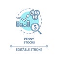 Penny stocks concept icon