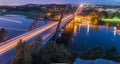 360 Pennybacker bridge blue hour Austin, Texas, USA Royalty Free Stock Photo