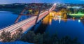 360 Pennybacker bridge blue hour Austin, Texas, USA Royalty Free Stock Photo