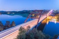 360 Pennybacker bridge blue hour Austin, Texas, USA Royalty Free Stock Photo