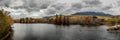 Penobscot River and Mount Katahdin Panorama Royalty Free Stock Photo