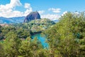 Penol stone panoramic view from the forest in a sunny day