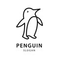 Penquin simple line logo Royalty Free Stock Photo