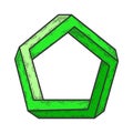 Penrose impossible pentagon sketch vector