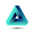 Penrose impossible triangle geometric 3D icon optical illusion v Royalty Free Stock Photo