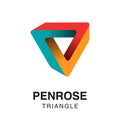 Penrose impossible triangle. Vector logo. Concept of infinity loop.