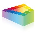 Penrose Stairs Optical Illusion Rainbow Colored Royalty Free Stock Photo