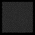 Penrose tiling mosaic in black and white. vector