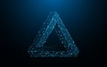 Penrose triangle form lines, triangles and particle style design Royalty Free Stock Photo