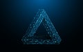 Penrose triangle form lines, triangles and particle style design