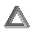 Penrose triangle geometric optical illusion