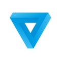 Penrose triangle icon in blue