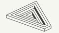 Penrose Triangle Impossible Object, Optical Illusion Art, vector design Generative AI Royalty Free Stock Photo