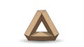 Penrose triangle impossible object optical illusion Royalty Free Stock Photo