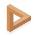 Penrose Triangle Impossible Wooden Object