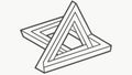 Penrose Triangle Outline: Classic Impossible Shape, vector design Generative AI Royalty Free Stock Photo