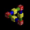 Penrose triangle from Toy cubes Royalty Free Stock Photo