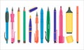 Pens and pencils set Royalty Free Stock Photo