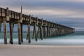 The Pensacola Beach pier in the morning looking out on the Gulf of Mexico