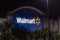 Walmart sign at night Royalty Free Stock Photo