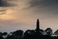 Pensacola Lighthouse at dusk with vivid skies
