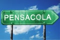 Pensacola road sign , worn and damaged look