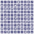 100 pensil icons set grunge sapphire Royalty Free Stock Photo